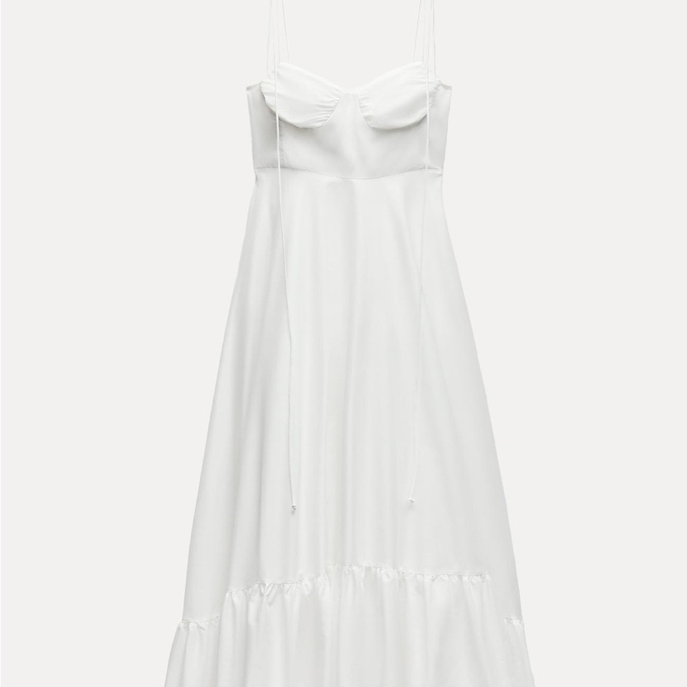 Zara White Spaghetti Strap Dress